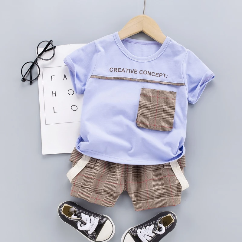 Creative Concept T- Shirt / Plaid Shorts