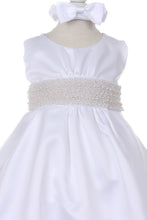 Load image into Gallery viewer, Elegant Pearl waist dress w/ hairbow
