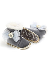 Load image into Gallery viewer, Bowknot Trimmed Soft Fur Winter Warm Infant Girl Snow Boots
