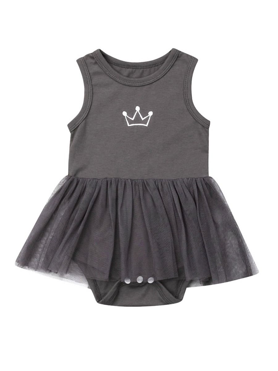 Crown Mesh Romper Dress