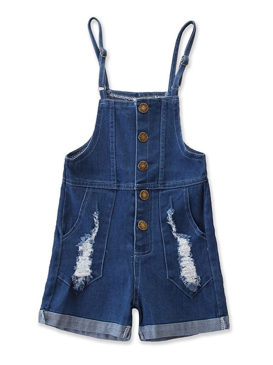 Ripped Shorts Overalls