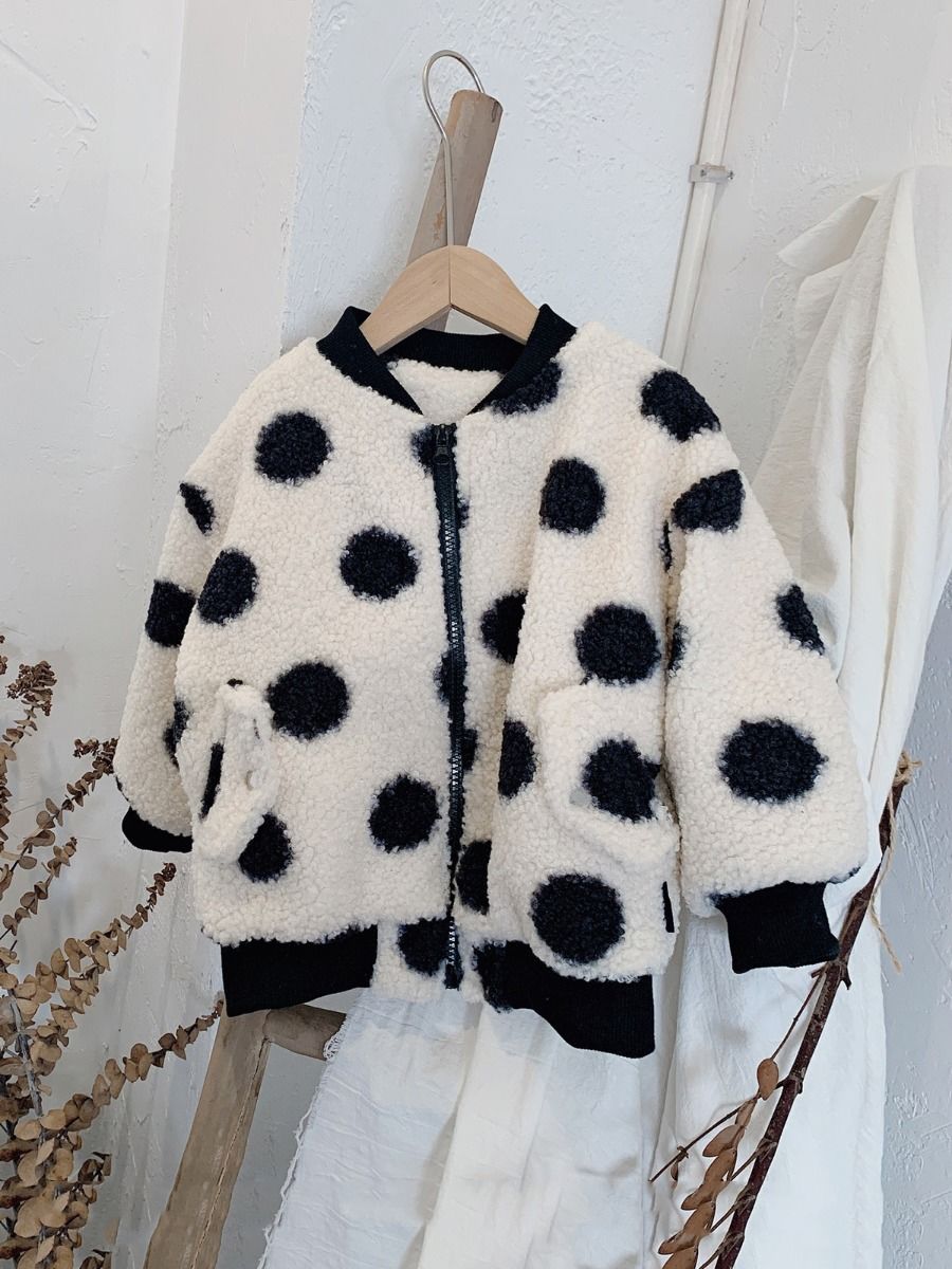 Polka Dots Fleece Coat