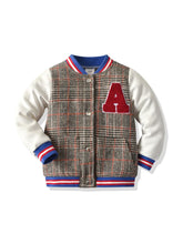 Load image into Gallery viewer, Plaid Bomber Varsity Jacket
