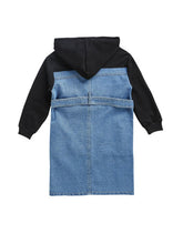 Load image into Gallery viewer, Denim Hooded Sweatshirt Dress
