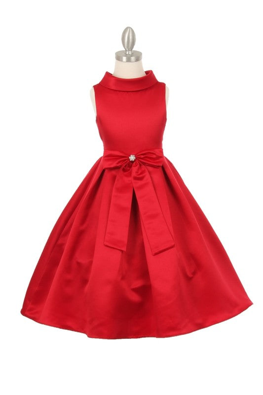 Elegant Red Satin Dress