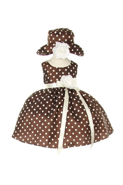 Polka dot dress w/ matching hat