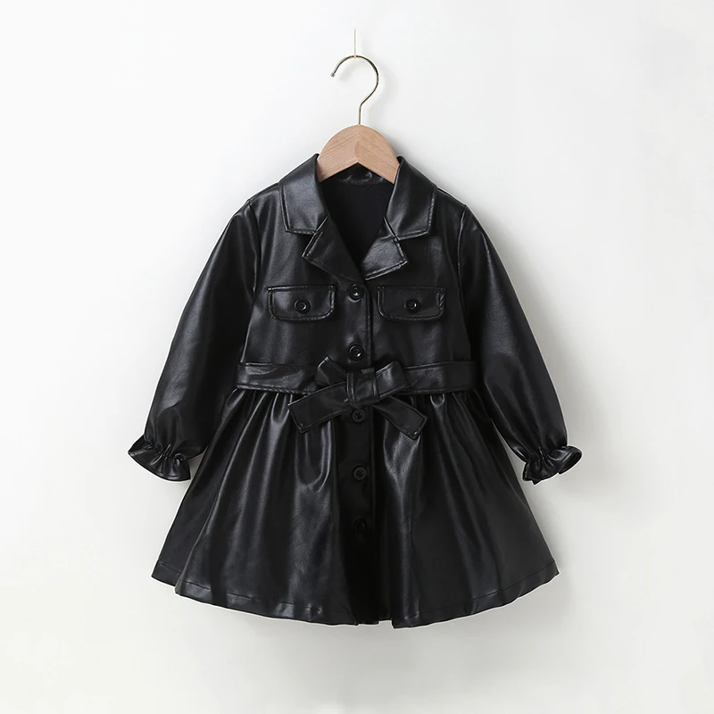 Black PU Leather Dress