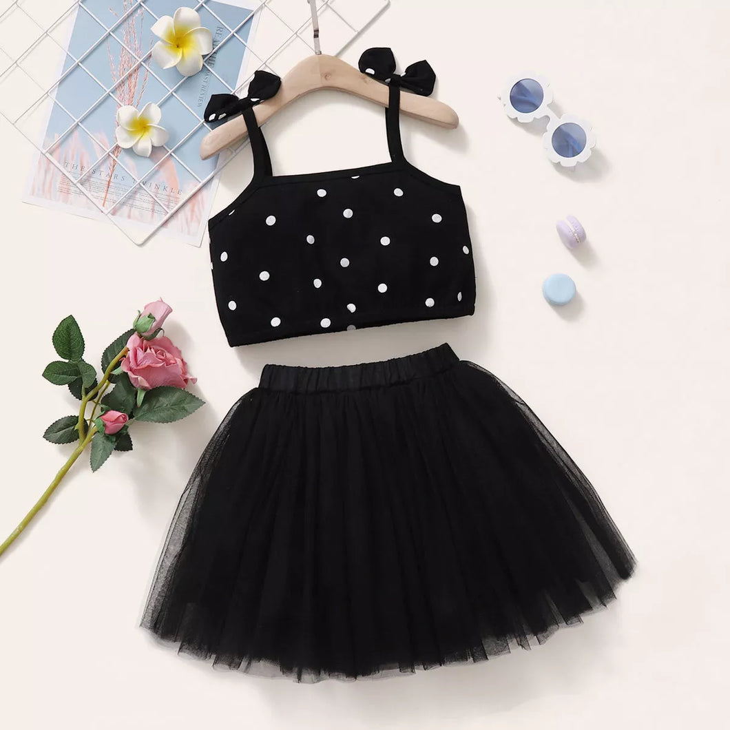 Polka Dot Mesh Skirt & Top