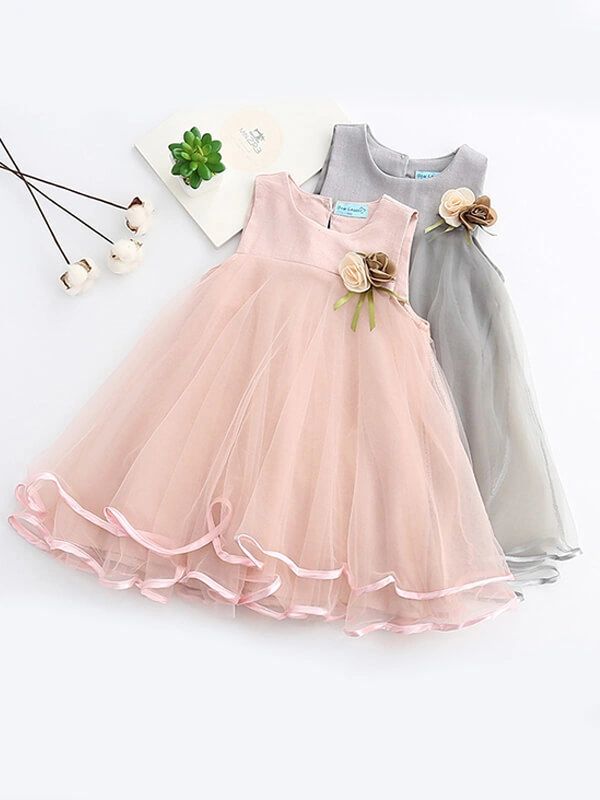 Sleeveless Mesh Princess Party Dress